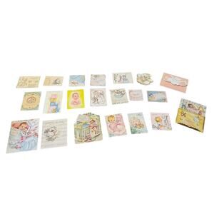 VTG Welcome New Baby Announcement Greeting Stork Boy Girl Just Arrived USED